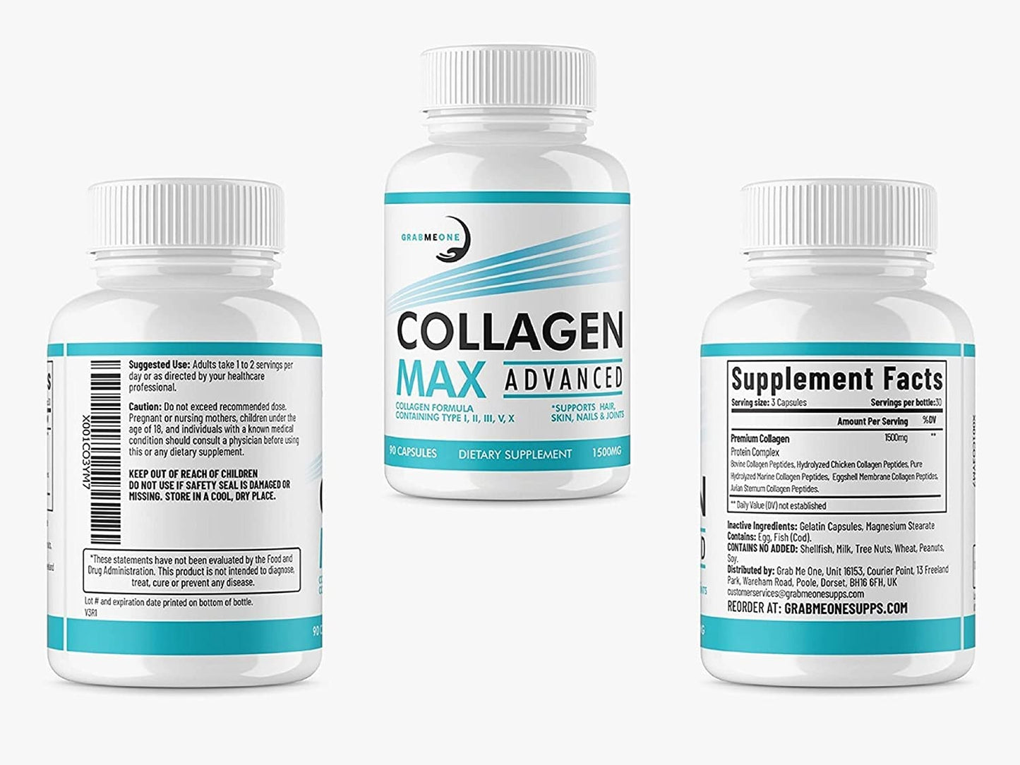 Premium Marine Collagen Supplements for Women, Ultra Potent Marine Collagen Capsules with Hyaluronic Acid and 1500mg Collagen Peptides per Serving to Support Joints, Hair, Skin, Nails & Bones