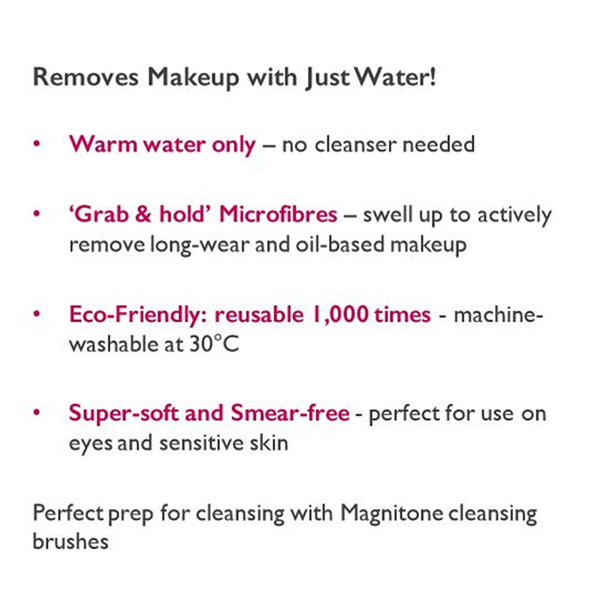 Magnitone Wipe Out Micro Fibre Cleansing Cloth, Grey, Pack of 2