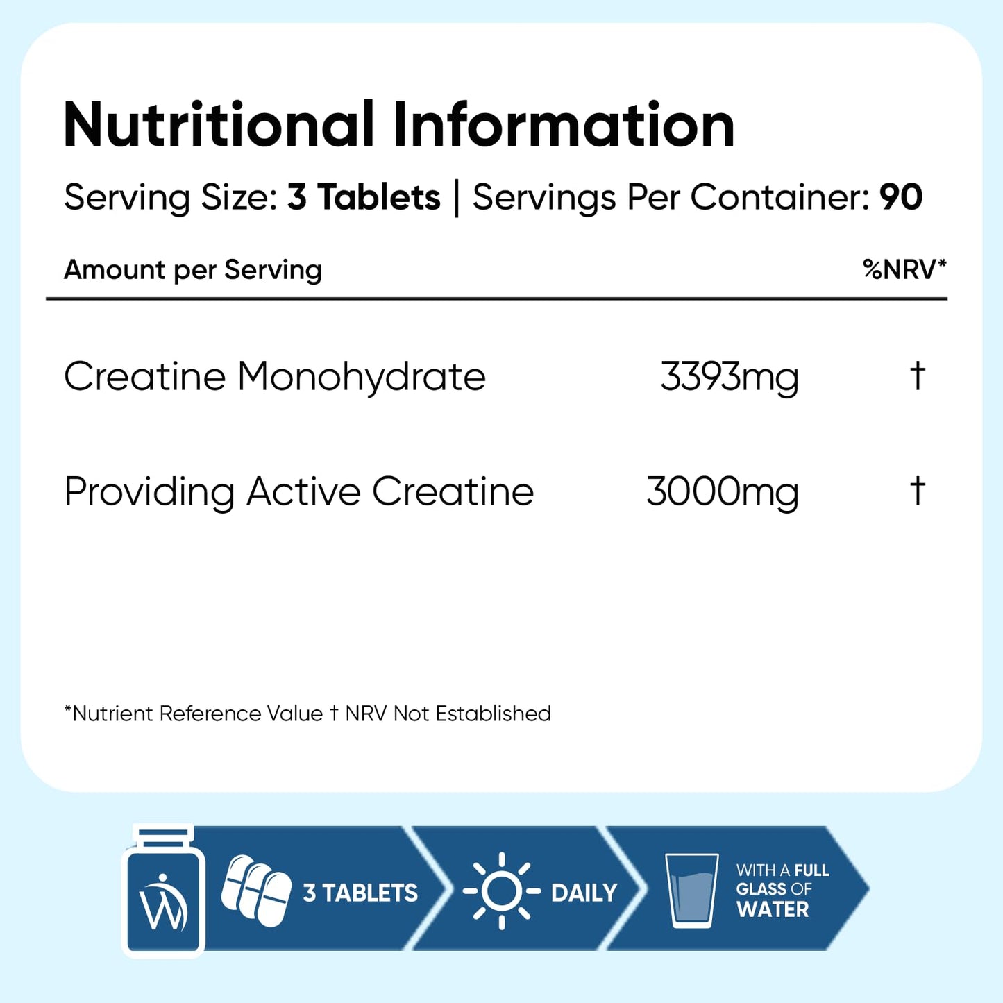 WeightWorld Creatine Monohydrate 3000mg - 270 Vegan Tablets - 3 Months Supply - Micronised for Easy Absorption - Creatine Monohydrate Powder Tablets for Men & Women - Unflavoured, Keto-Friendly & Gluten-Free
