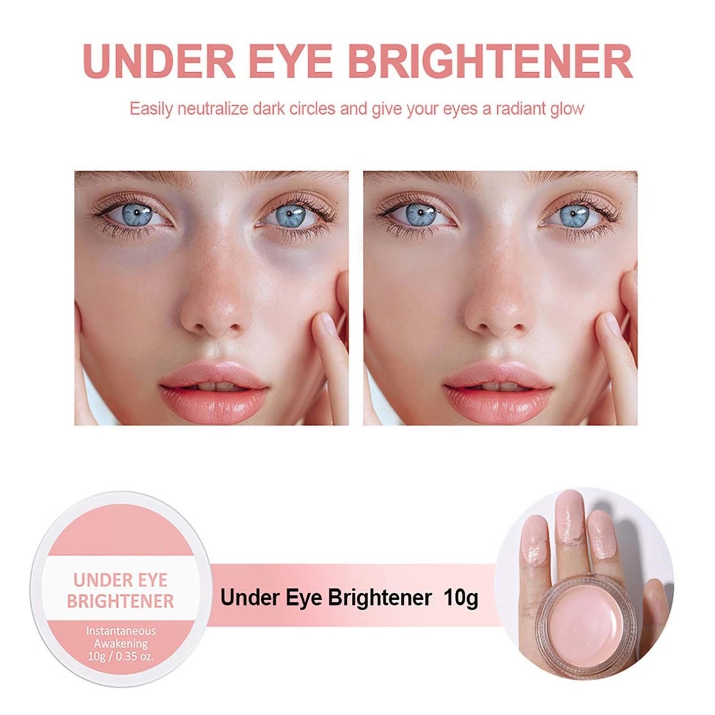 Under Eye Brightener - Instant Anti-Age Eraser Concealer | Colour-Correcting Eye Primer for Dark Circles & Blemishes | Korean Makeup for a Flawless, Bright Look | Quick, Natural Results