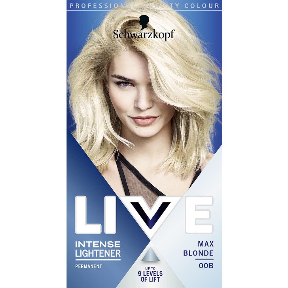 LIVE Live Schwarzkopf Color XXL HD Intense Colour Permanent Coloration 00B Max Blonde, 1 Count (Pack of 1)
