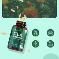WeightWorld CLA Supplement 3000mg - 180 Vegan Softgels - 2 Months Supply - Pure from Natural Safflower Oil - Containing Conjugated Linoleic Acid (80% CLA) - Gluten-Free, Vegan & Non-GMO - Made in EU
