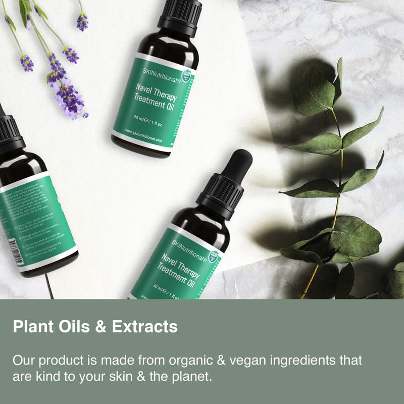 SKINUTRITIONAL Massage Oil - Navel Therapy Treatment with Rosehip, Jojoba, Almond, Avocado, & Lavender Essential Oils - Skin Care, Immune System, Digestion, & Full Body Wellness - For All Skin Types - SKINutritional