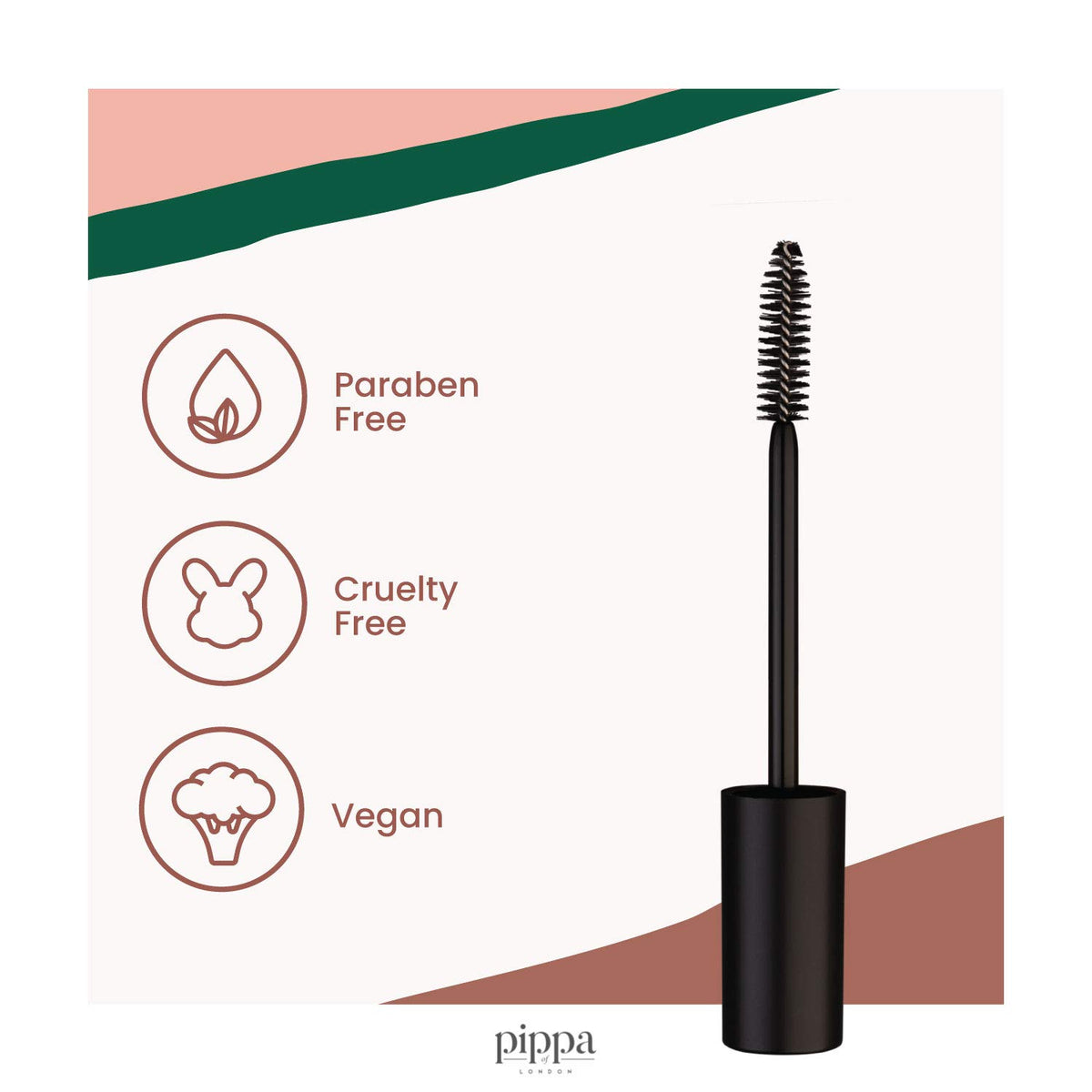Pippa Of London Pippa of London Nightfall Mascara Black 508 - Clump Free Lengthening and Volume Mascara