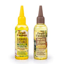 Fruit Fusions Hair Oil Set, Banana Coconut Hydrating and Pineapple Jojoba Thickening, 100ml, for Dry Hair