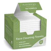 PLANTIFIQUE Disposable Face Towels XL 25x30cm, Makeup Remover Wipe, 50 Pack
