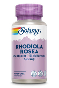 SOLARAY Solaray Rhodiola Rosea 500mg - Lab Verified - Vegan - Gluten Free 60 VegCaps