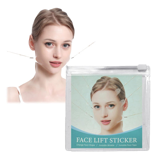 TUHOWEWZ Face Lift Tape, 20 Pcs Invisible V Face Sticker with 8 Lifting Ropes, Instant Makeup Facade Lift Tool, Face Lift Stickers for Wrinkles,Double chin,Jowls,Eyes,Tightening Skin Makeup Lift Tools