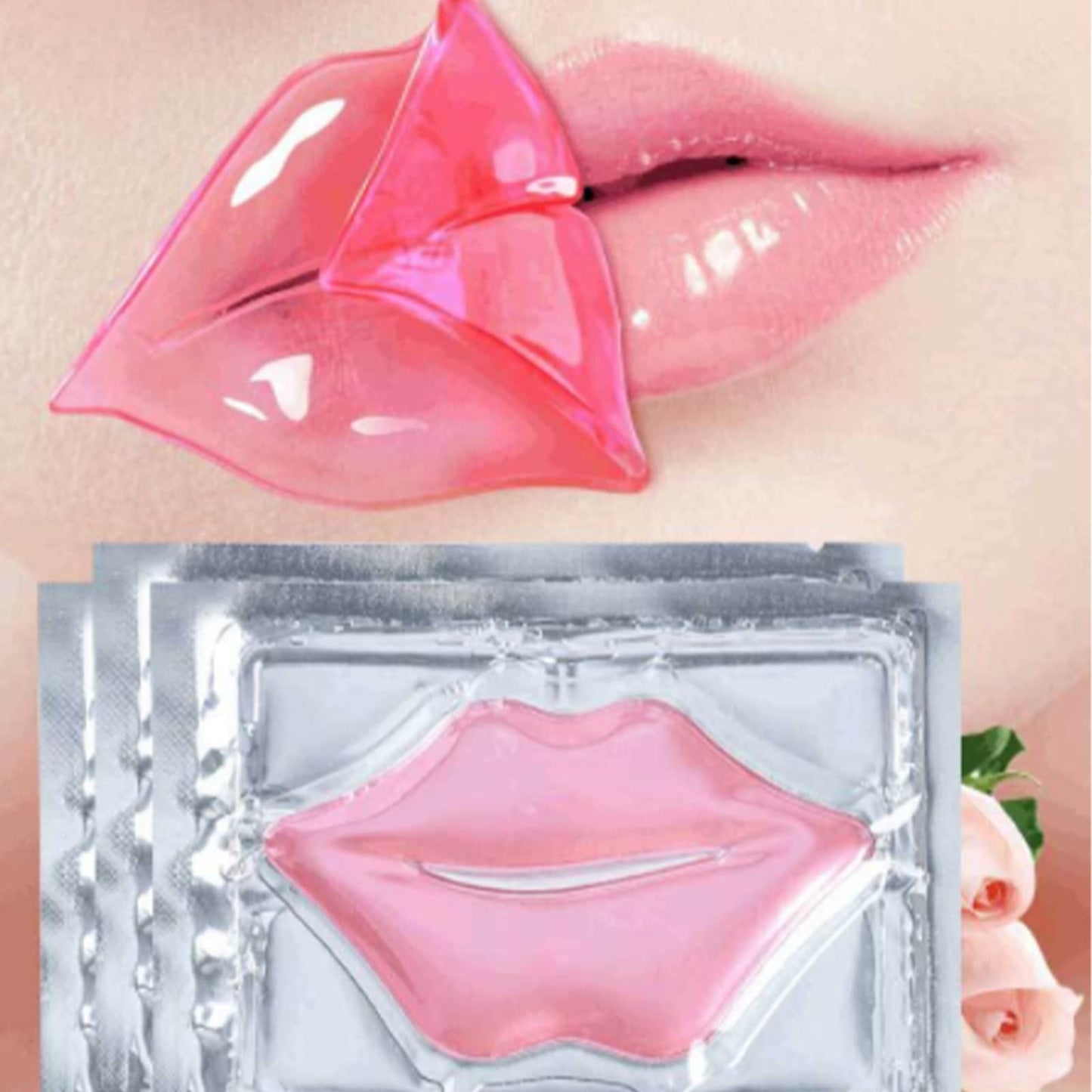 Mori Kamei 5pieces of collagen crystal lip mask nourish, moisturize, protect lips, resist aging, exfoliate skin, prevent chapped and dry skin and other problems (pink) (5pcs)