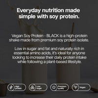 Protein Works | Vegan Soy Protein - Black Innovation, Premium Soy Protein Isolate, Low Fat, No Added Sugar, 27g Protein, 100% Plant-Based Nutrition, Vanilla Crème, 16 Servings, 500g