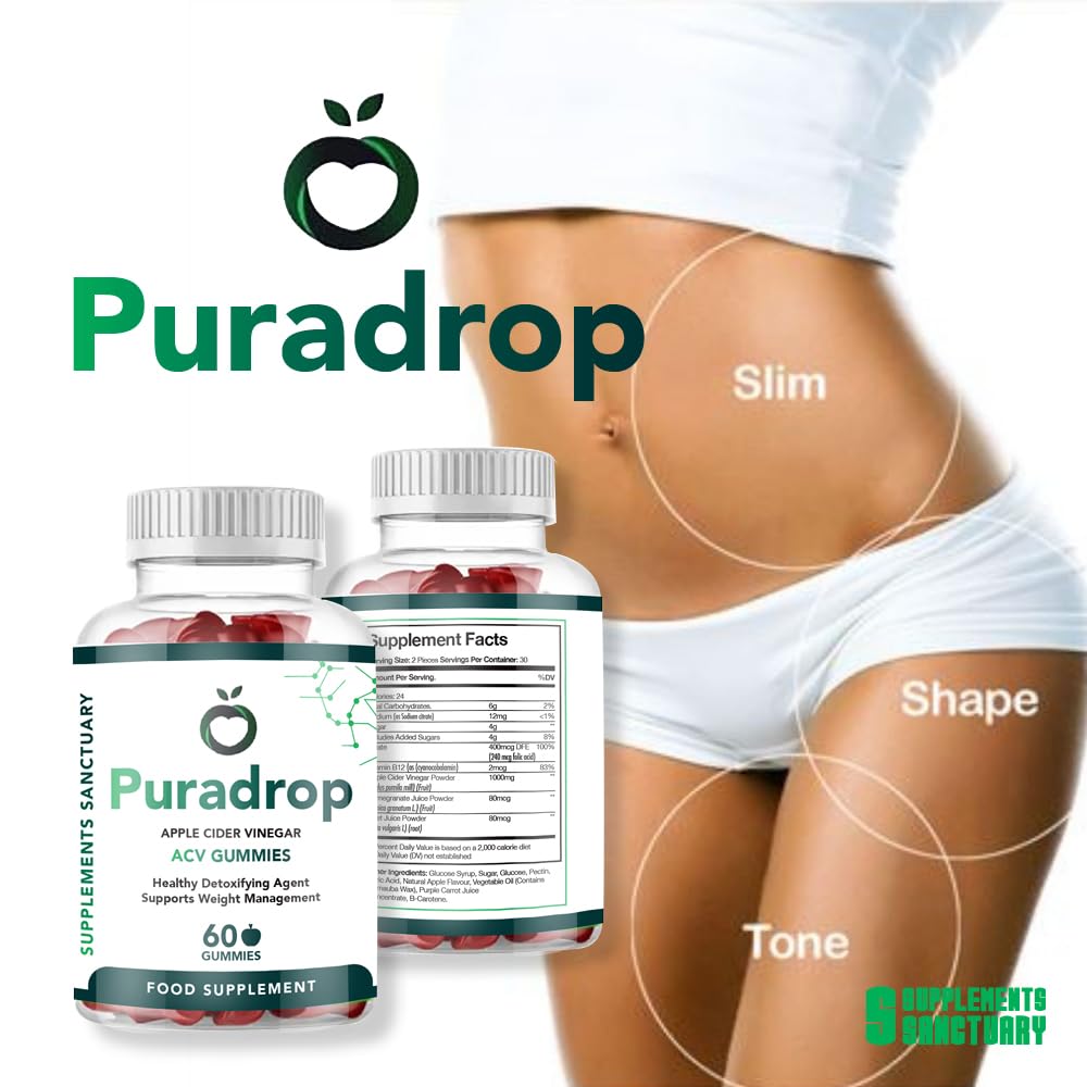 Supplements Sanctuary Puradrop Weight Management 60 Gummies, Great Tasting and Low Sugar