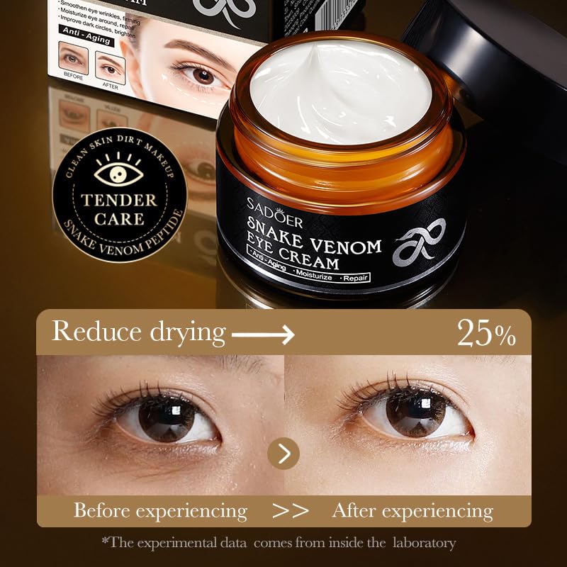 gcdat Retinol Snake Venom Peptide Eye Cream, Firming Eye Cream, Anti Ageing Eye Cream, Under Eye Cream For Puffiness and Bags Reduces Fine Lines