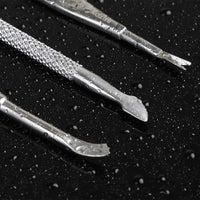 BEZOX Professional Cuticle Pusher 3pcs, Premium Stainless Steel Cuticle Trimmer UV Gel Polish Remover - Cuticle Removal Fork Nail Art cleaner Trimmer