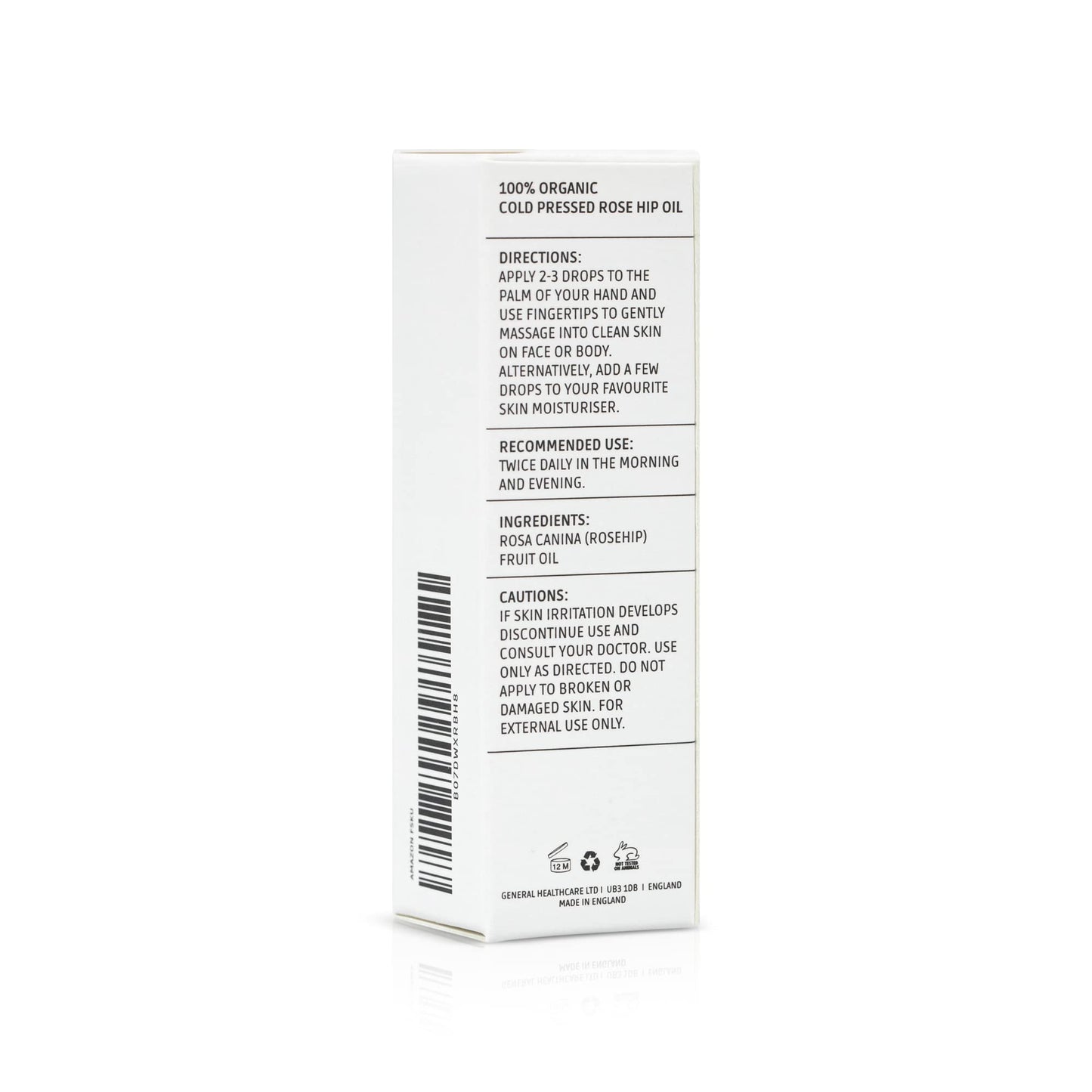 DermaVitamins 100% Organic Cold-Pressed Rose Hip Oil (10ml)