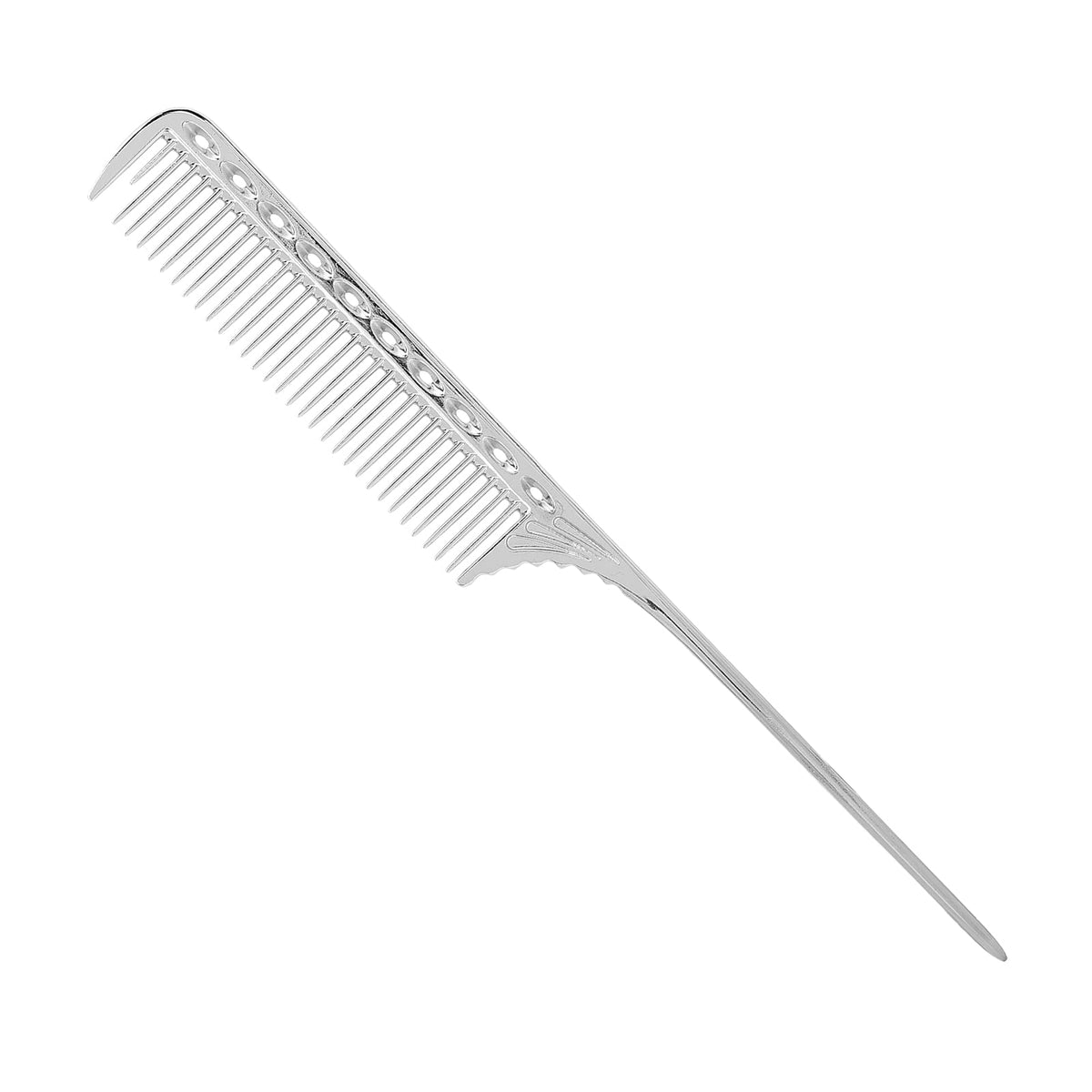 FILFEEL Hair Comb, Professional Rat Tail Hair Comb Salon Hairdressing Styling Comb Barber Aluminum Metal Comb (Silver)