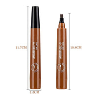 ZoeyShine Waterproof 4-Fork Brow Pen, Smudge-Proof Eyebrow Pencil for Realistic Hair Strokes, Long Wear Brow Marker for Shaping Arches, Filling Gaps and Creating Natural Looking Brows(Light brown)