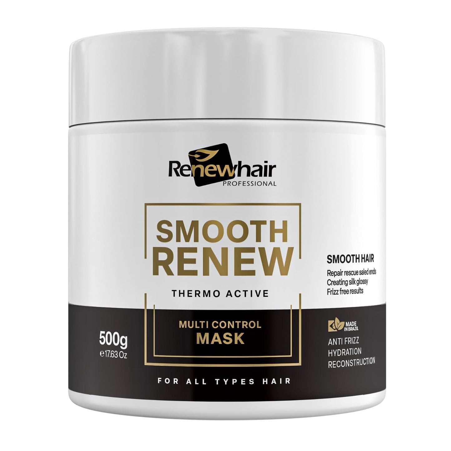 RENEW HAIR PROFESSIONAL Renew Hair Professional Smooth Renew Hair Mask, 500g, Brazilian Treatment, Anti-Frizz, Thermo Active, Multi Control,BTX