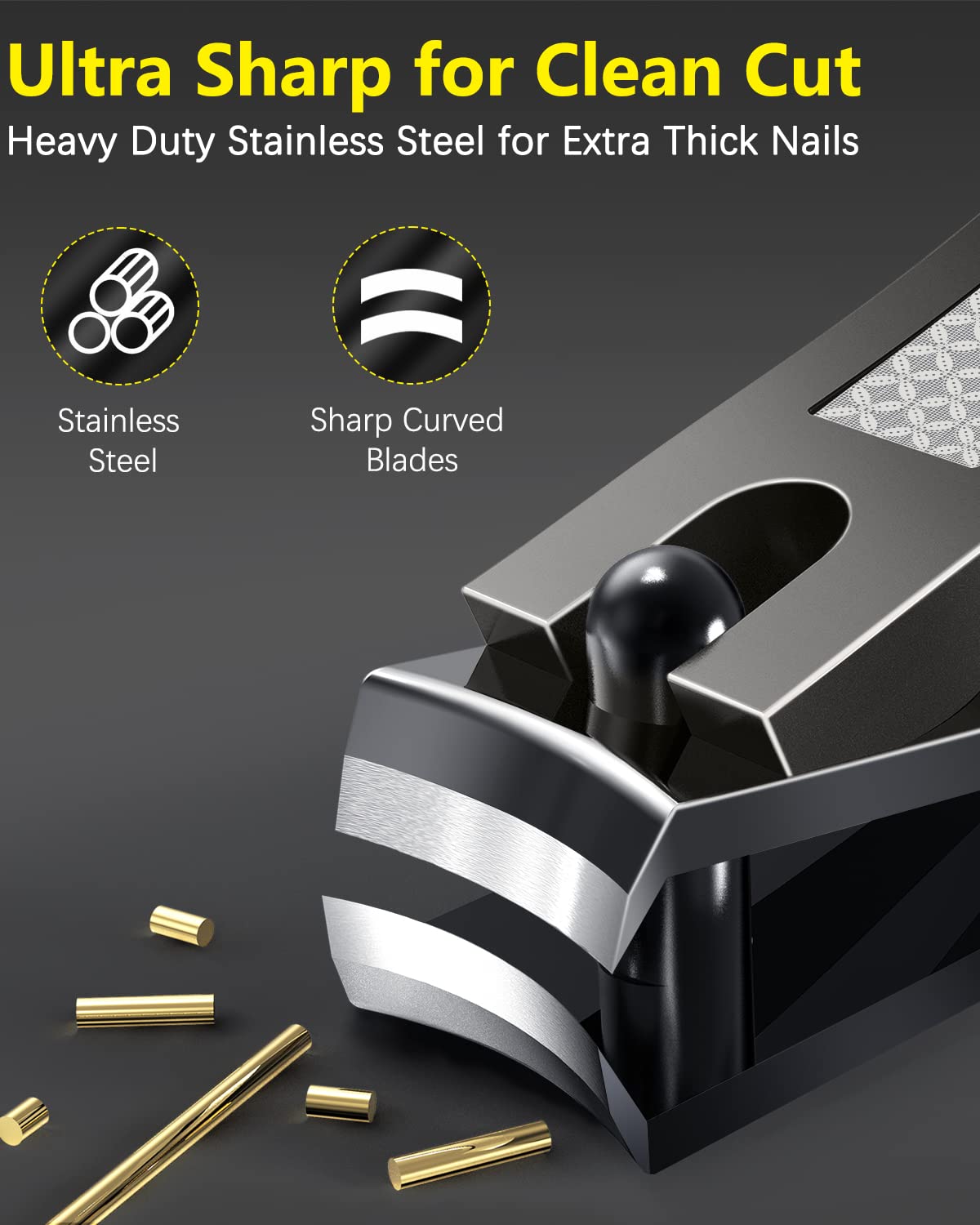 BESTOPE PRO Nail Clippers 2PCs Nail Cutter Set Stainless Steel Fingernails Toenails Clippers for Men Women Sturdy Nail Clipping Kit