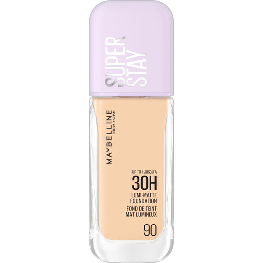 Maybelline New York Super Stay up to 30H Lumi-Matte Foundation, Medium-Full Coverage, Vegan Formula*, Amino Acids, Niacinamide, Vitamin E - Shade 90