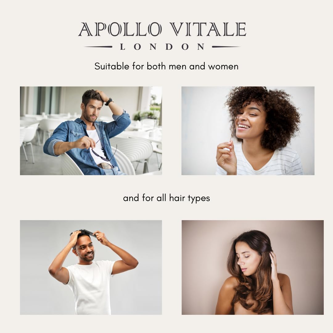 APOLLO VITALE Rosemary Oil for Hair Growth - Ultimate Hair Oil Blend with Rosemary, Biotin, Coffee and Coconut Oil for Dry Damaged Hair & Scalp, Rosemary Hair Serum, Perfect Hair Growth Serum.