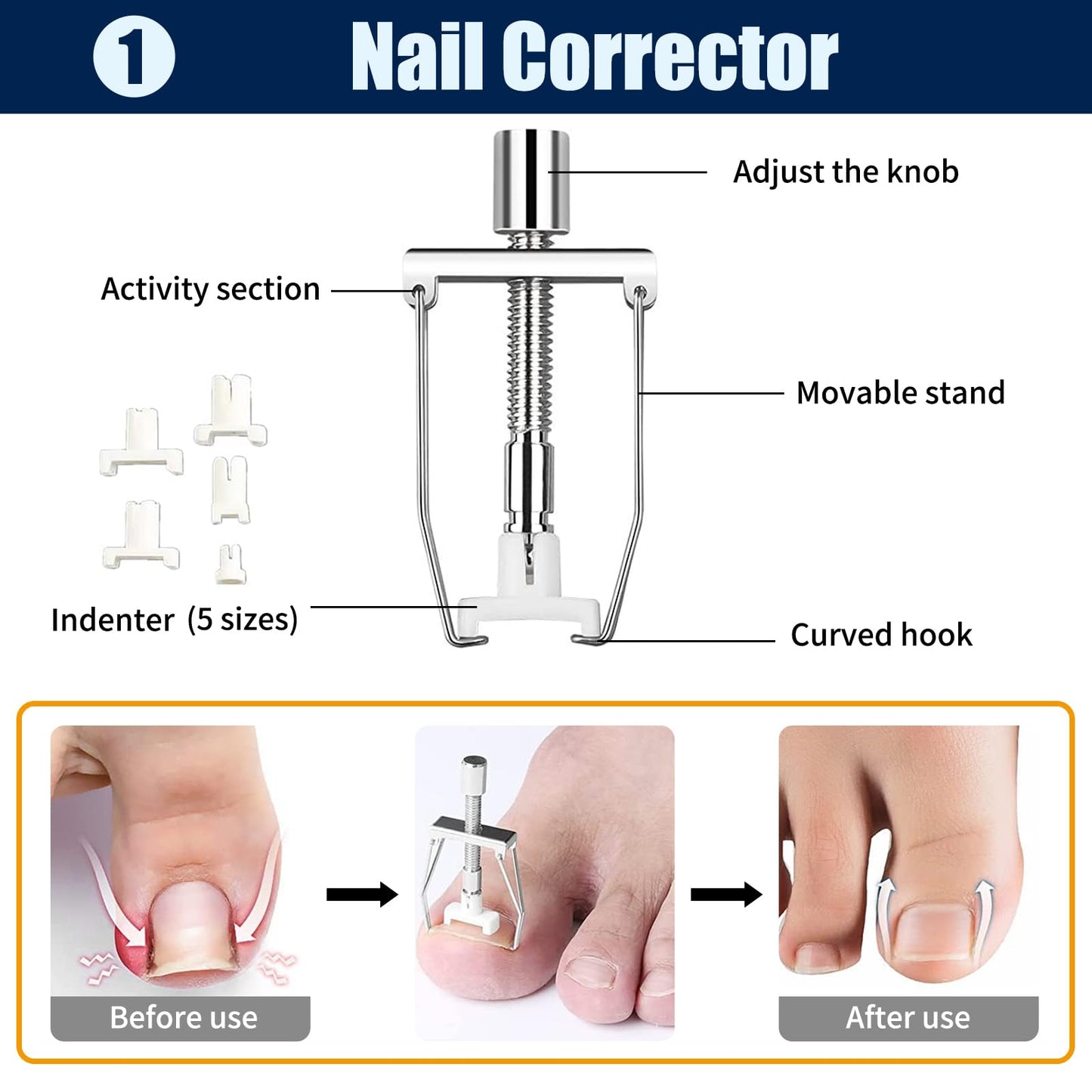 BQMEZRNUS Ingrown Toenail Removal Kit Ingrown Toenail Treatment Tool Kit Ingrown Toenail Corrector Tools with Toenail Braces, Podiatry Tools, Ingrown Toenail Corrector Strips and Patch for Toe Pain Relief