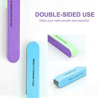 Nail File Set, WOVTE 11 Pcs Nail Files Block 7 Ways Buffer Block Buffer Block Sponge Polished, Come with Cuticle Nipper and Pusher for Dead Skin Nail Trimming Manicure Tools