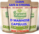 D-Mannose 1000mg High Strength Per Serving – 120 Vegan Friendly Capsules- 100% Natural, No Fillers or Binders – Made in The UK by 5greens