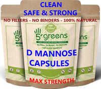 D-Mannose 1000mg High Strength Per Serving – 120 Vegan Friendly Capsules- 100% Natural, No Fillers or Binders – Made in The UK by 5greens