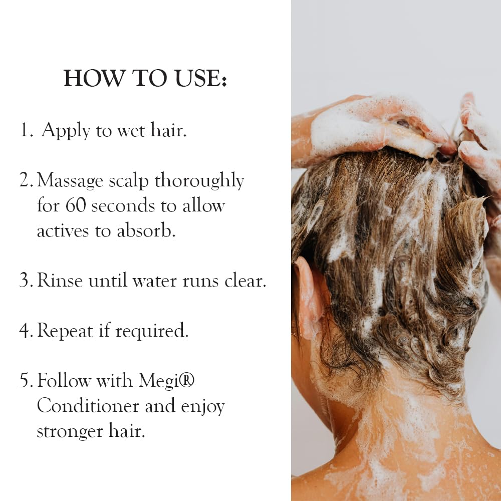 MEGI Wellness Hair Growth Shampoo with AnaGain & Biotin for Stronger, Healthier Hair 200ml Stimulating Shampoo for Hair Loss & Sensitive Scalps | Vegan, SLS-Free Hair Loss Shampoo (200ml)