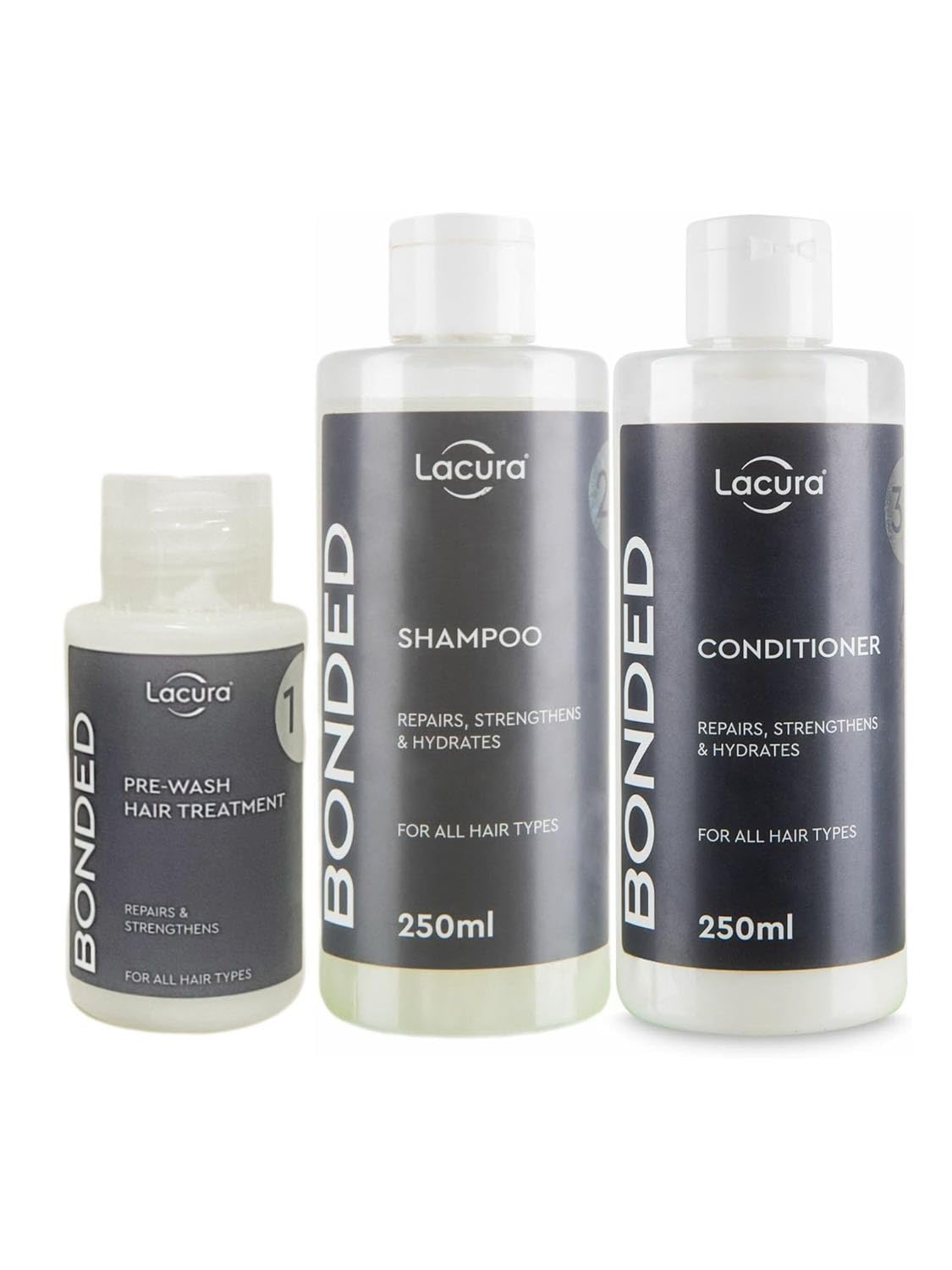 Generic AIdi-Lacura | Bonded Pre-wash Hair Treatment & Shampoo & Conditioner - Repairs, Strengthens & Hydrates - For All Hair Types | 100mL+250mL+250mL [BUNDLE]