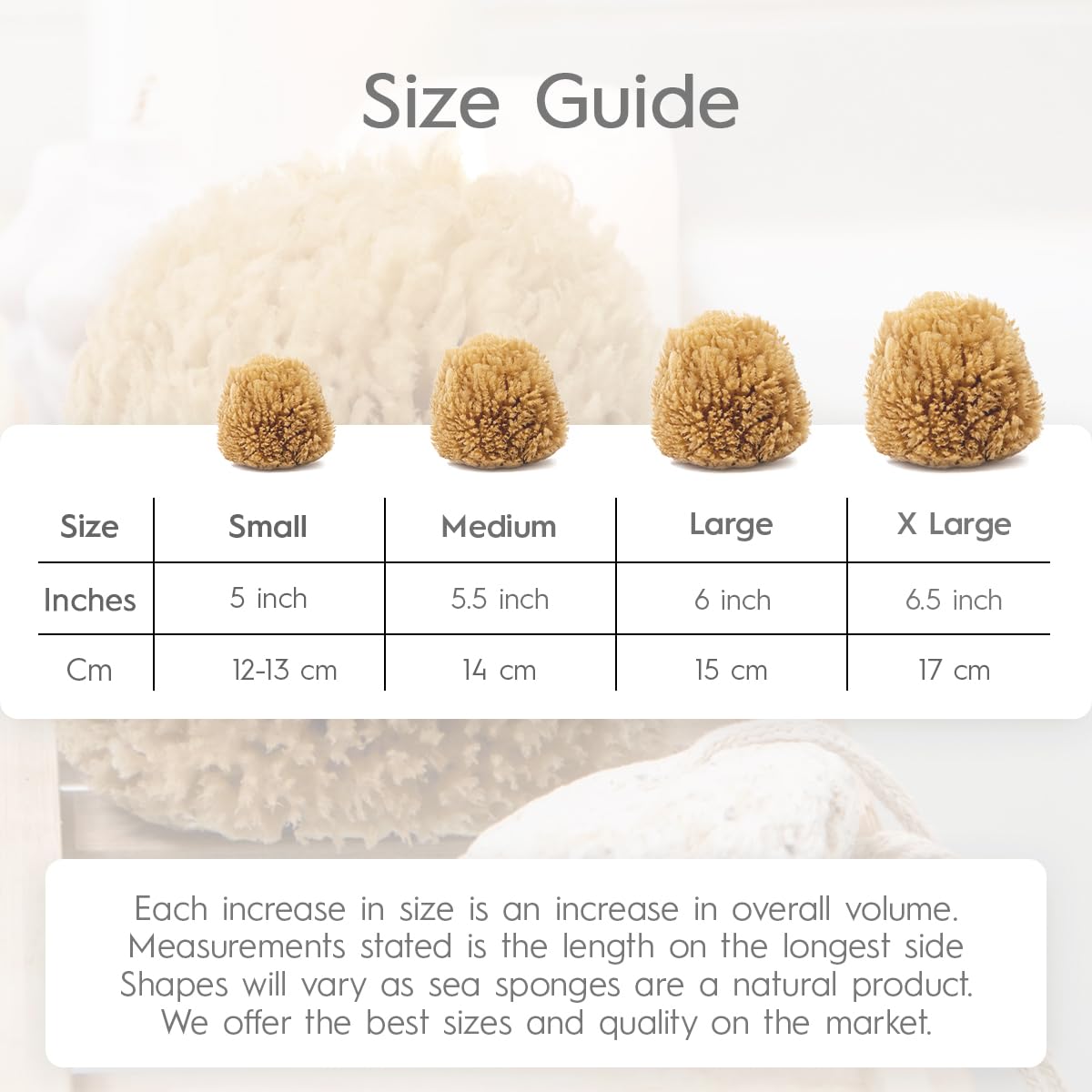 Naroa NAROA Natural Exfoliating Loofah Sea Sponges for Bath & Shower | Scrunchie Body Puff Scrubber | Sustainable Eco Gift for Adults (Medium)