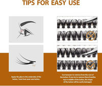FANDIQ Individual Lashes, 280 Pcs Cluster Lashes D Curl Eyelash Extensions 8-16MM Natural Volume Eyelash Clusters DIY Lash Extension for Beginners(50D 8-16mm)