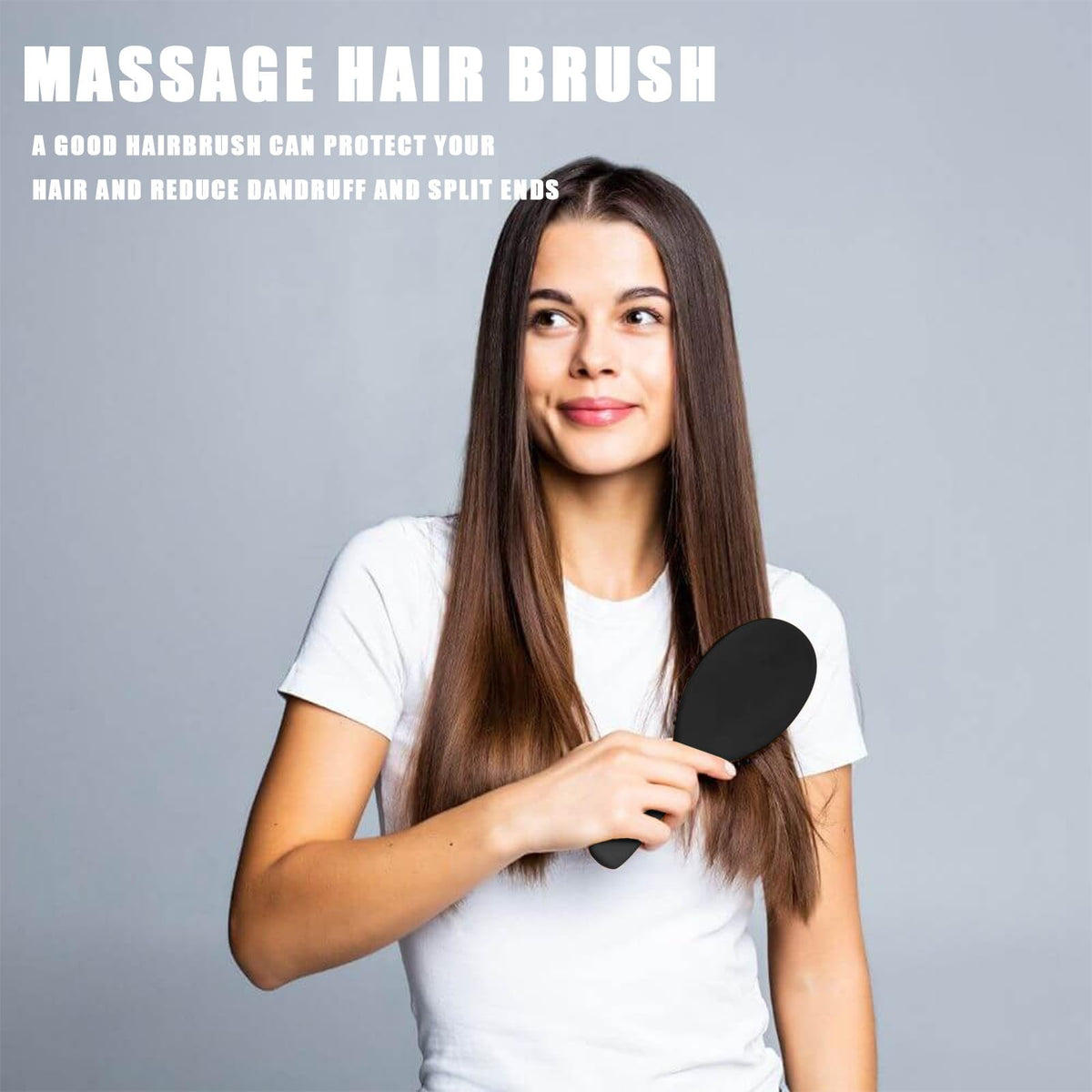 Siqian Paddle Hair Extension Brush, Scalp Massage Hairbrush with Oval Design, Anti-Static Detangling Comb for Family, Salon, and Home Use