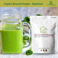UKHealthHouse Broccoli Powder | Contains Activated Sulforaphane Supplement | Potent Antioxidant Content | Whole Broccoli Powder | 100% Natural & Pure (100g)