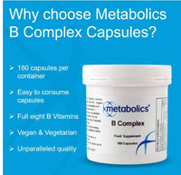 Vitamin B Complex Capsules — Contains Vitamin B12 Methylcobalamin & Adenosylcobalamin + B1, B2, B3, B5, B6, B7, Choline Folate & Biotin | All from Bio-Available Forms — Additive Free
