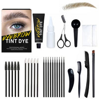 SHEEYOON Eyebrow Dye Kit, Professional Update Formula Brow Eyelash Tint Cream, Natural Semi Permanent Brows Color Long last for 4 weeks (Light Brown)