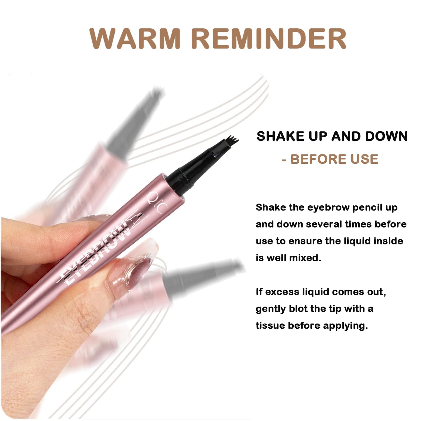 Mikloven New 4 Tip Eyebrow Pencil, Magic Liquid Microblade Brow Pen, Waterproof Long-Lasting Light Brown Brow Tint, Natural Hair-Like Strokes for Defined Contouring Brows Includes Eyebrow Razor