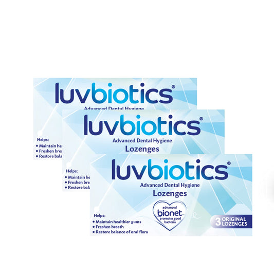 Luv Biotics luv biotics Original Dental Lozenges with Probiotics, Xylitol & Aloe Vera - 3 x 3 Pack