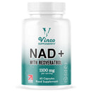 Vinco Supplements NAD + Trans-Resveratrol 1100mg, with Black Pepper 50mg for Superior Absorption, 3-in-1 Advanced Formula to Boost NAD+ Levels, Support Immune Health - 60 Capsules (30 Days Supply)