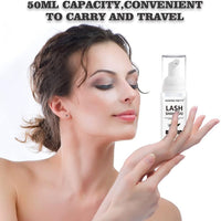Mererke_Pretty Eyelash Extension Shampoo 60 ml + Brush - Eyelid Foaming Cleanser - Sensitive Paraben & Sulfate Free - Eyelash Wash and Lash Bath for Extensions - Salon Use and Home Care