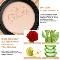 LOPHE Mushroom Head Air Cushion CC Cream, Moisturizing & Oil Control Foundation Cover Concealer, Long Lasting Air Cushion CC Cream with Mushroom Makeup Sponge, Liquid Foundation CC Cream for Women Makeup