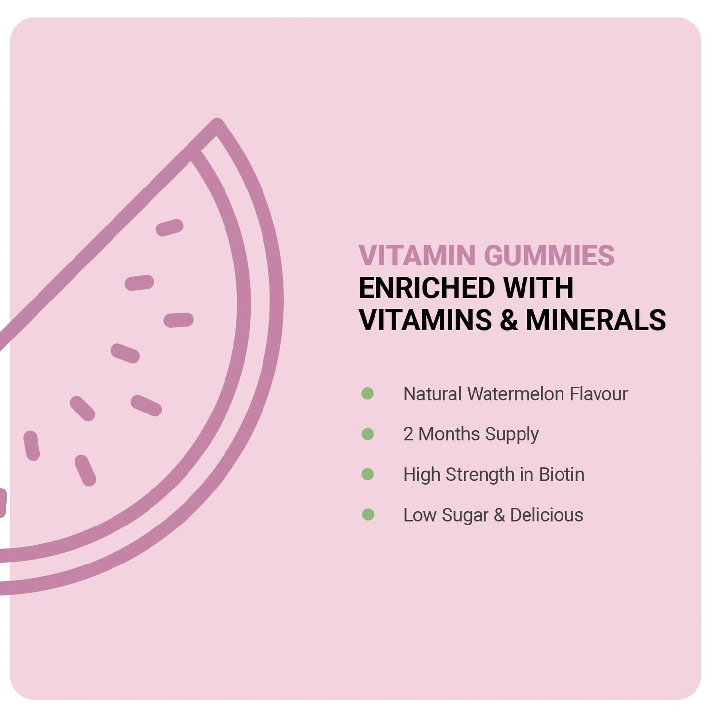 27 Elements Biotin Gummies | 10,000mcg Strength | 2 Months Supply - 60 Vegan Vitamins | for Healthy Hair, Skin and Nails | Natural Watermelon Flavour | No Artificial Flavours and Preservatives