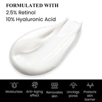 Retinol Face Cream with Hyaluronic Acid & Vitamin E - The Best Anti Aging Cream to Reduce Wrinkles & Age Spots Day & Night cream. Best Age-Defying Solution. 50ml