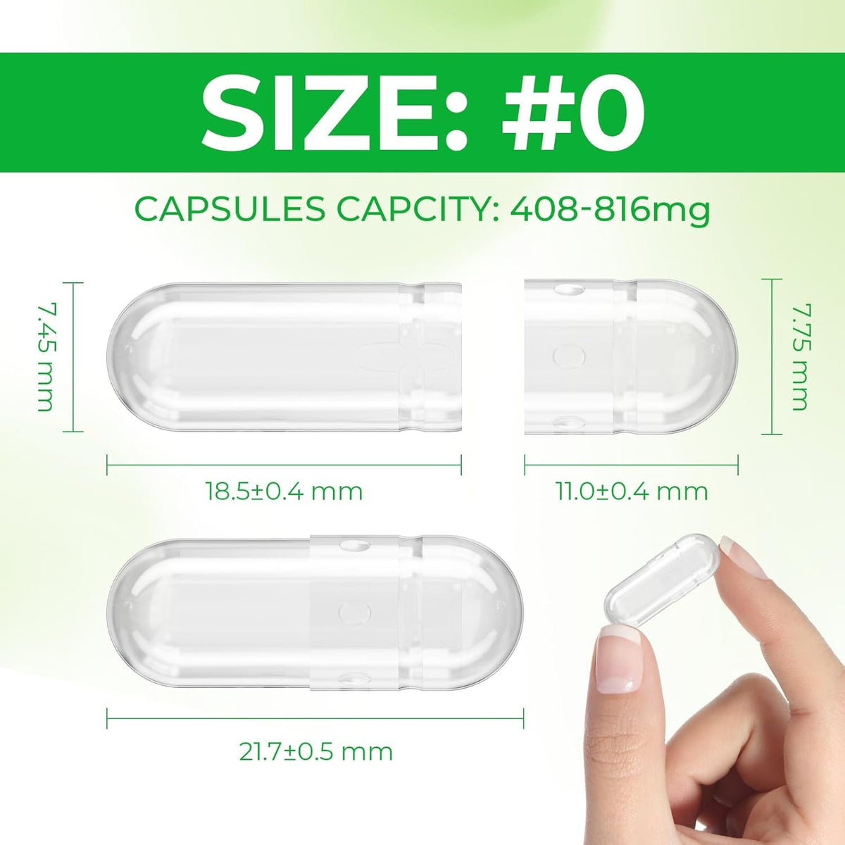 Angtai JN Empty Capsules, AngtaiJN 100 Count Clear Vegetarian Capsules, Size 0 DIY Pill Capsules Filling Empty Caps with Micro Lab Spoon, Kosher, ISO9001, Gluten Free, Halal Certified, Non-GMO Certified