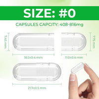 Angtai JN Empty Capsules, AngtaiJN 100 Count Clear Vegetarian Capsules, Size 0 DIY Pill Capsules Filling Empty Caps with Micro Lab Spoon, Kosher, ISO9001, Gluten Free, Halal Certified, Non-GMO Certified