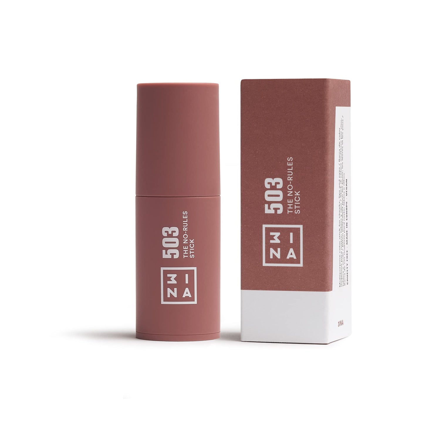 3INA MAKEUP - Vegan - The No-Rules Stick 503 - Nude - Multipurpose Makeup Stick for Eyes Lips & Cheeks - Hyaluronic Acid - 8 Intense Shades - Creamy Formula - Natural Finish - Cruelty Free