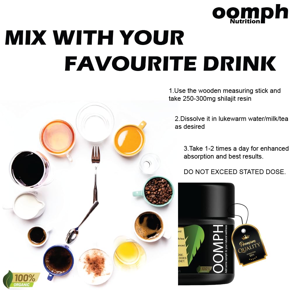 OOMPH Pure Shilajit Resin – Himalayan Gold Grade, 50g – High Strength Natural Mineral Supplement with Fulvic Acid – Vegan, Lab Tested, Authentic Resin for Energy, Immunity & Vitality