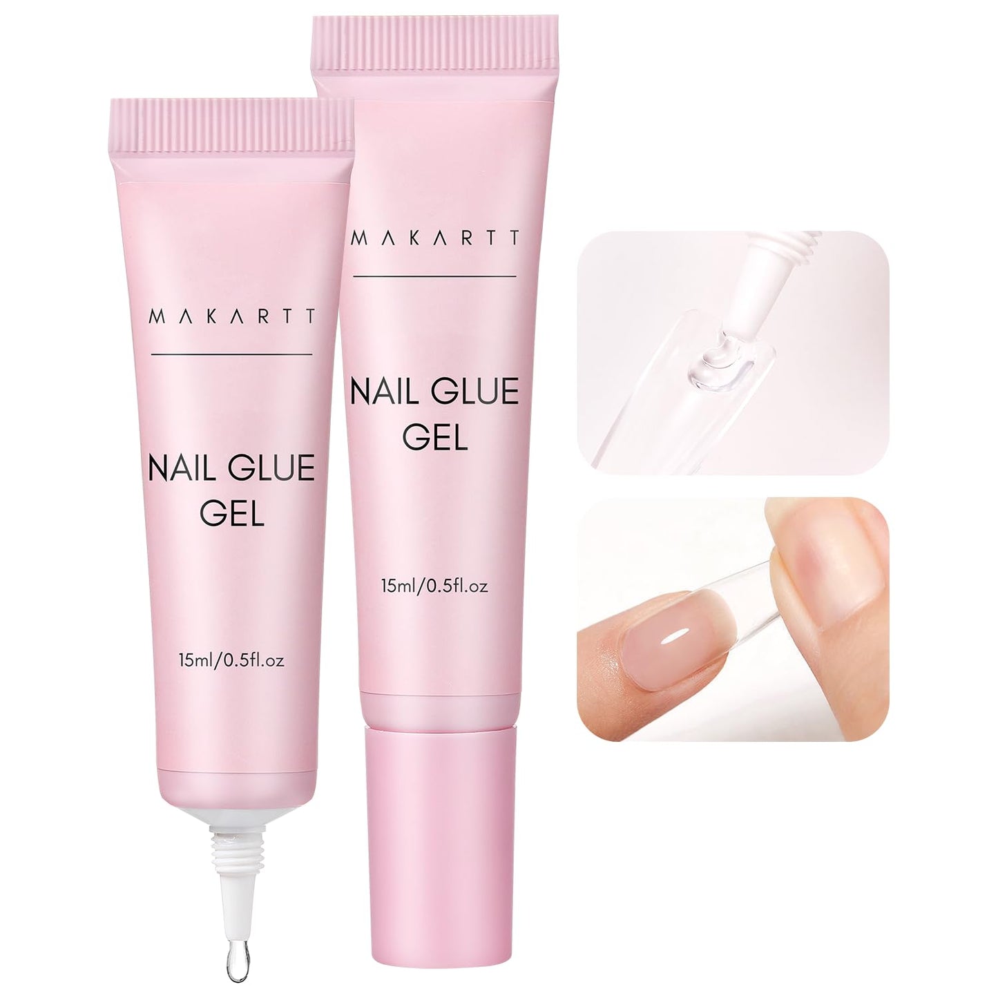 Makartt Nail Glue Gel for Press On Nails, Extra Strong 3 in 1 Solid Nail Glue for False Nail Tips, Long-Lasting 3D Gel for Acrylic Decoration, Curing Required,30 ML
