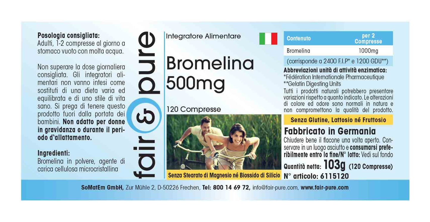 fair & pure Fair & Pure® - Bromelain 500mg - Vegan - 120 Tablets