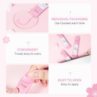 mercham 10 PCS Cherry Blossom Clay Mask, Deep Cleanse Mud Mask, Hydrating, Fade Fine Lines, Pore Tightening Pink Clay Face Masks, 100% Vegan Face Masks Skincare for All Skin Types 5ML*10